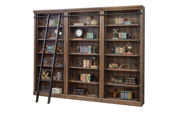 Avondale Weathered Oak Bookcase Set w/Ladder (Group of 3)